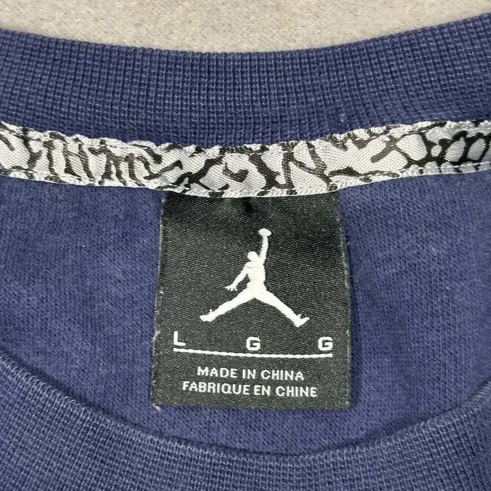 Nike Air Jordan Jumpman Mens L Navy Blue Red Logo Crewneck Sweatshirt